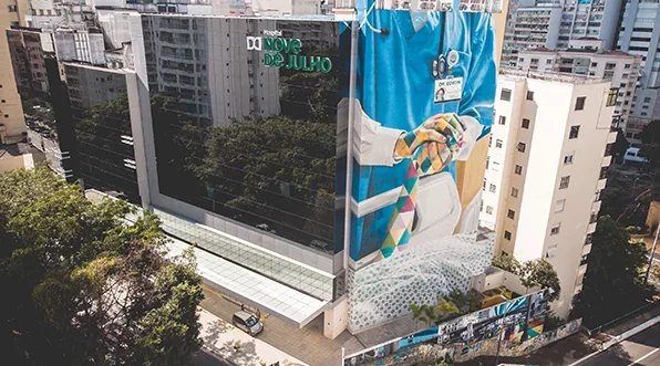 Fachada do Hospital Nove de Julho em São Paulo